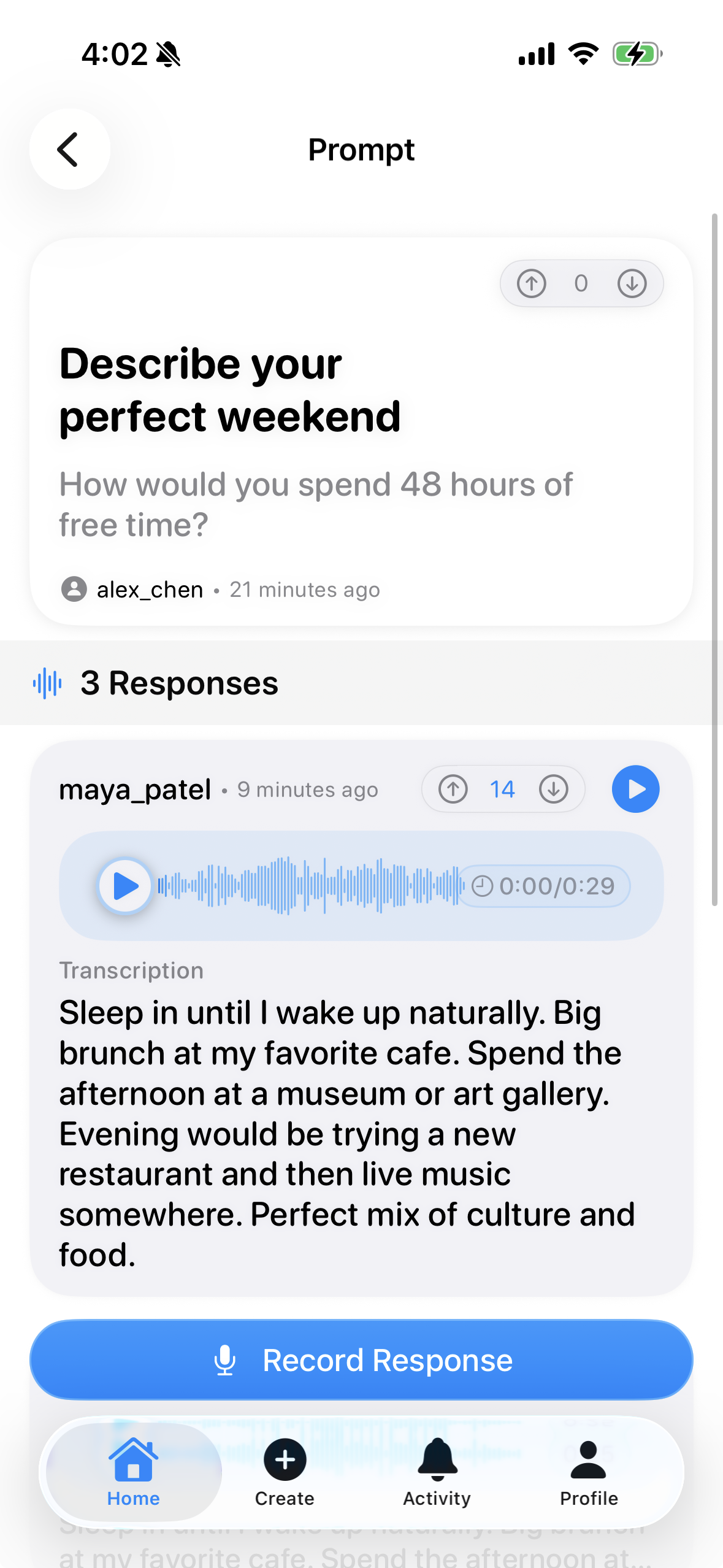 AudioSocial Prompt Detail